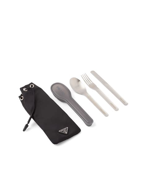 prada stainless steel cutlery set|Prada Travel Cutlery Set in Black .